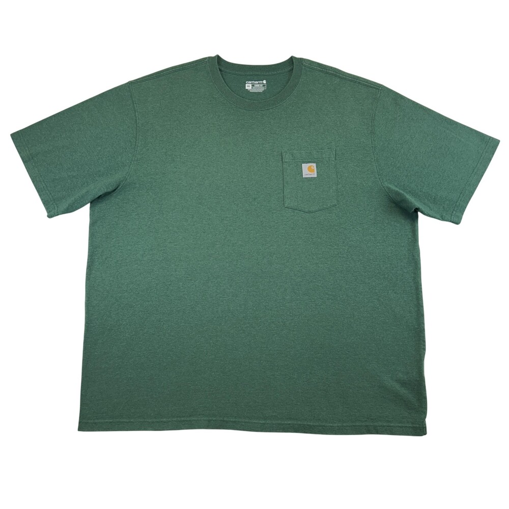 Carhartt Shirt Mens 3XL Green Loose Fit K87 Pocket Workwear Heavyweight Tee